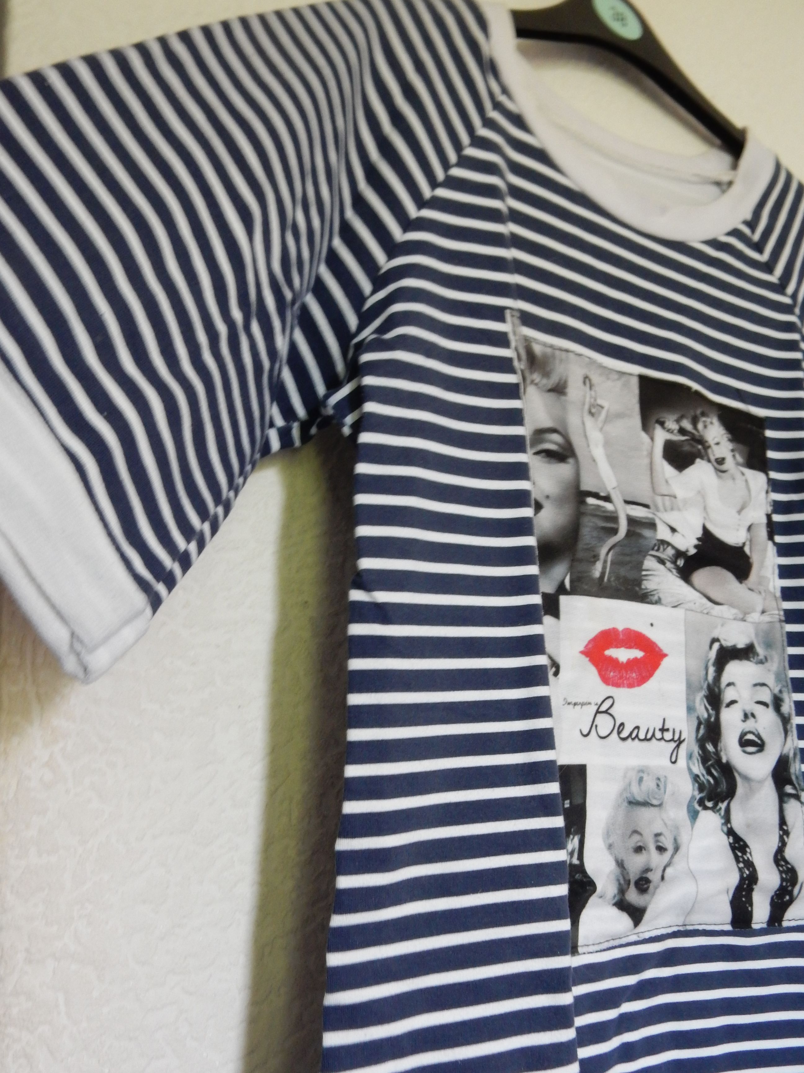 Marylin Monroe bluza w paski krótki rękaw sailor pin up merlin M