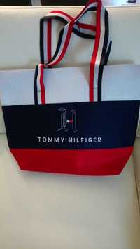 Torba plażowa z tkaniny z napisami TOMMY HILFIGER nowa