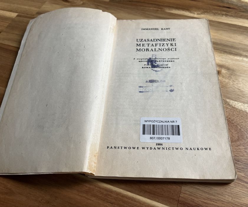 Uzasadnienie metafizyki moralności Immanuel Kant