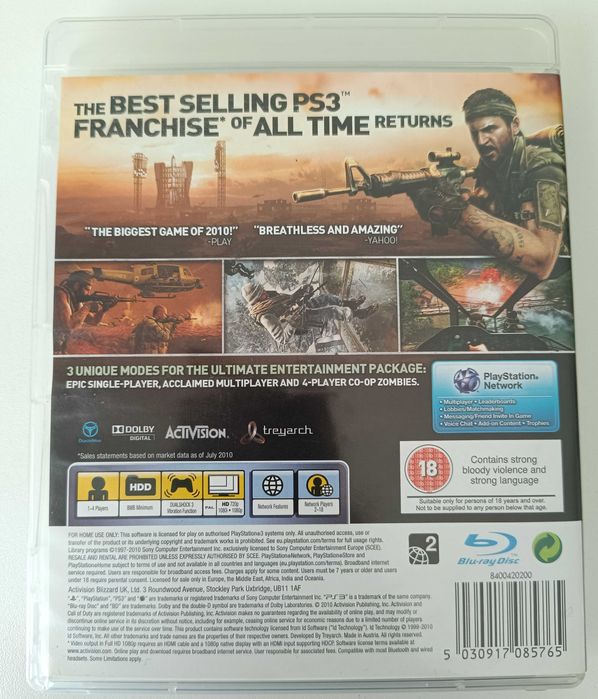 Jogo PS3 - Call Of Duty - Black OPS