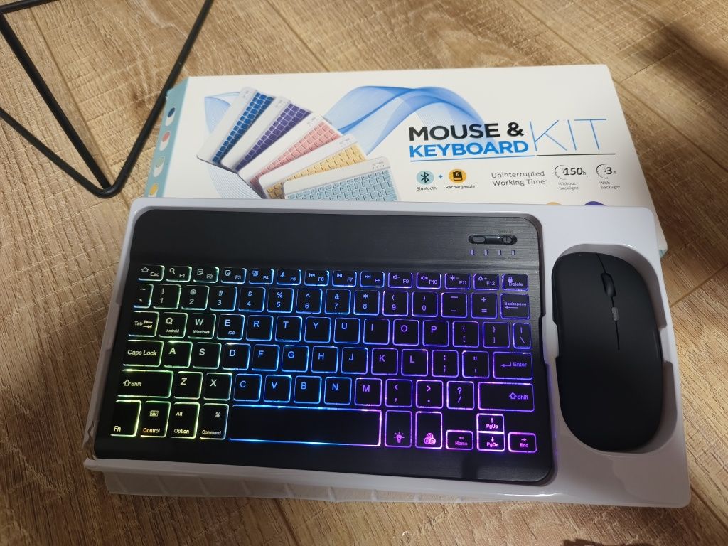 Клавіатура+ мишка безпровідна з підсвіткою RGB Bluetooth безшумна
