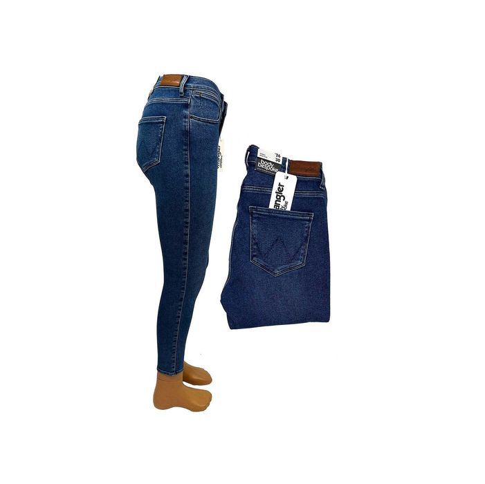 Spodnie damskie Wrangler High Rinse Skinny Blue Pepper W26 L30