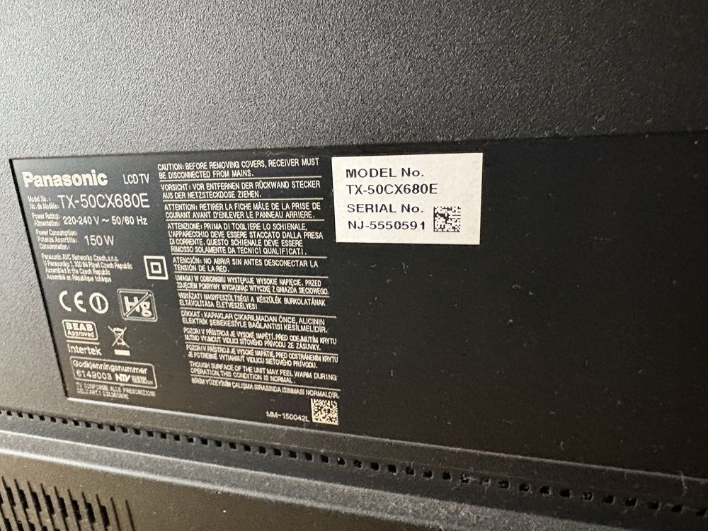 Panasonic 50 cali  TX-50CX680E