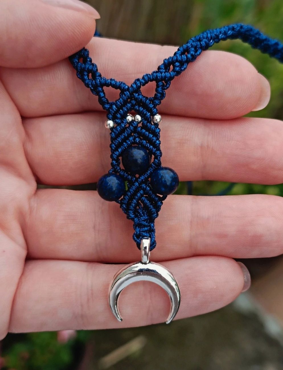 Naszyjnik księżycowy lapis lazuli