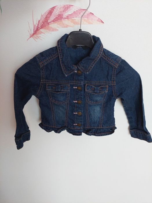 Granatowa kurtka jeansowa z kokardkami George 2-3l 92-98cm