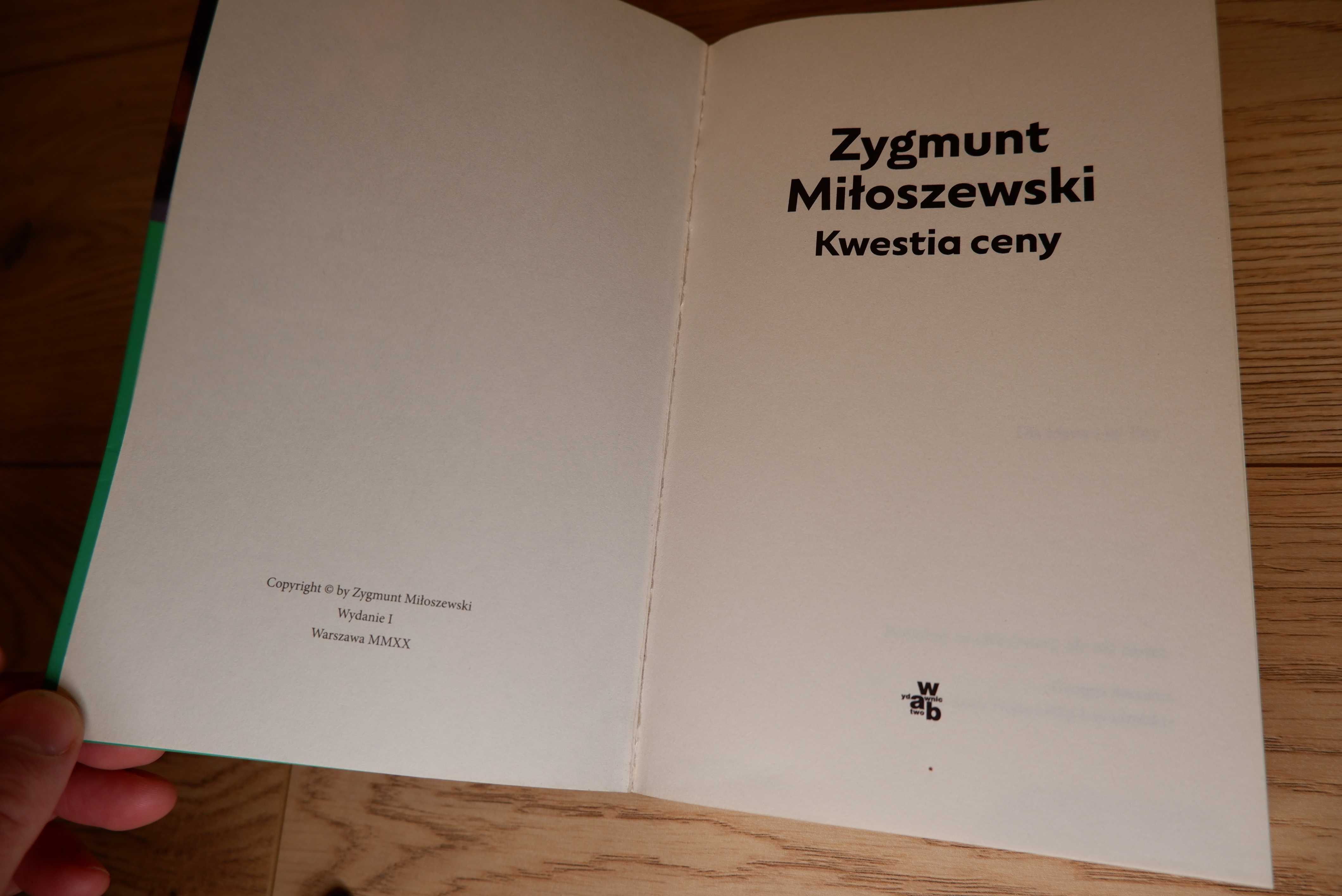 Zygmunt Miłoszewski - Kwestia ceny