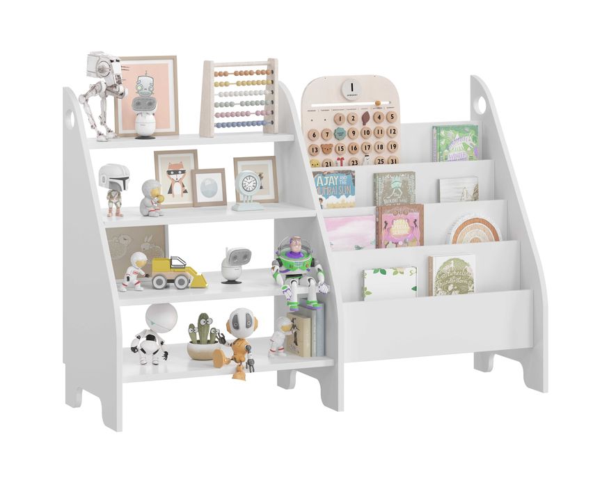 Regał dla dzieci Biblioteczka na książki Organizer BIAŁA 2w1