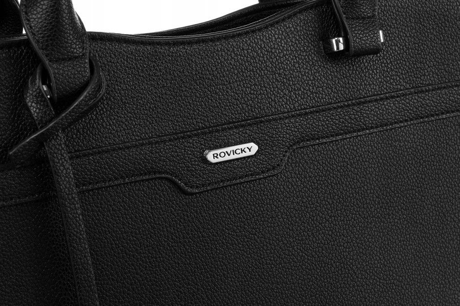 elegancka, pojemna shopperka damska ze skóry ekologicznej - rovicky