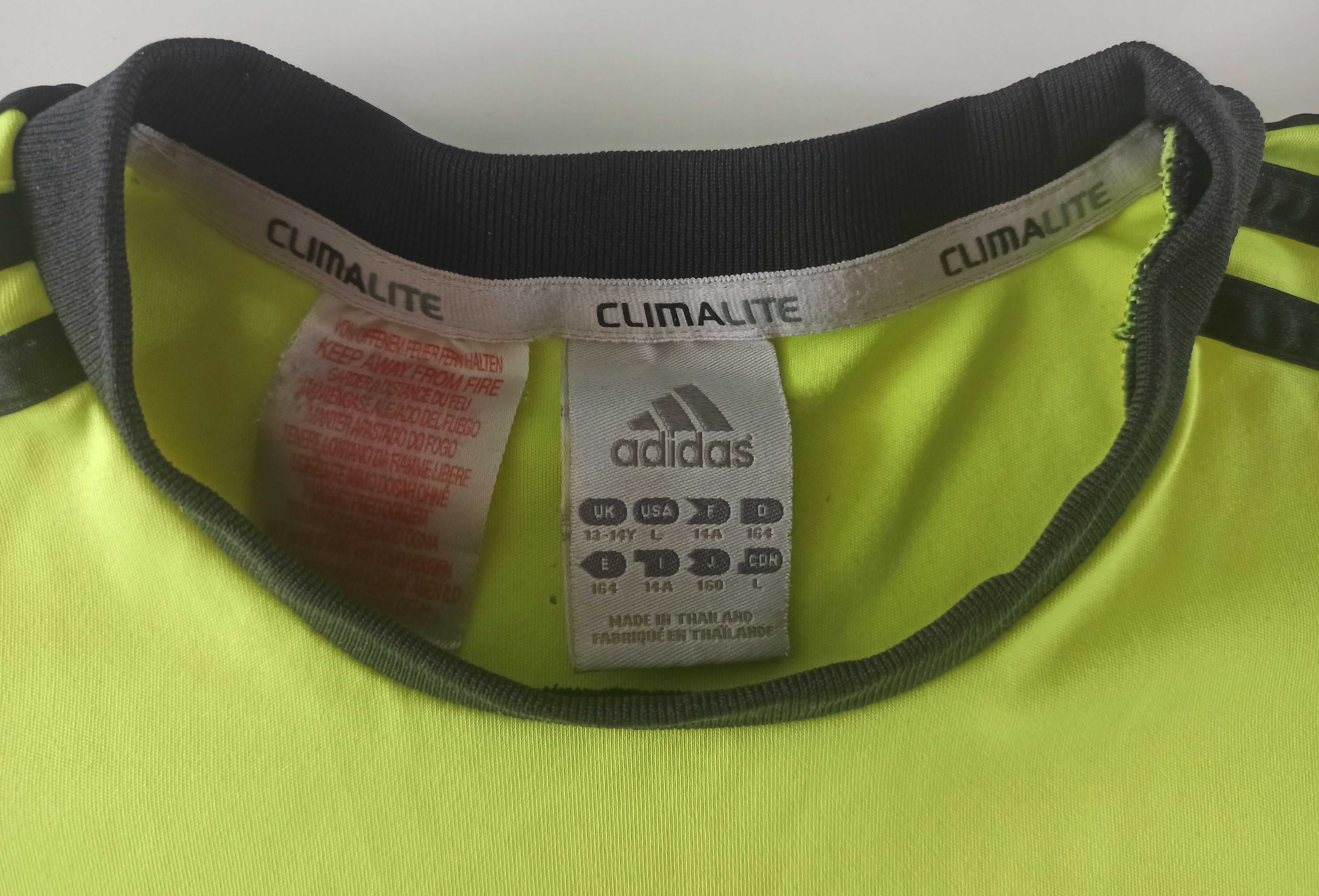 koszulka t-shirt Adidas rozmiar 164 żółta fluorescencyjna 13-14 lat