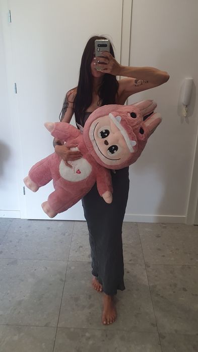 Labubu nowa ogromna przytulanka 70 cm skrzydła ogon maskotka misiek