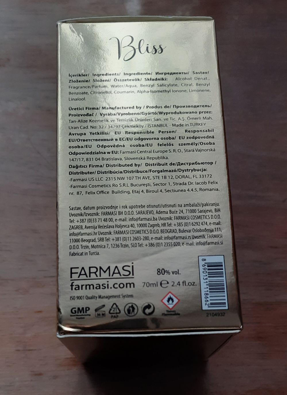 Жіноча парфумована вода Bliss Farmasi 70 мл.