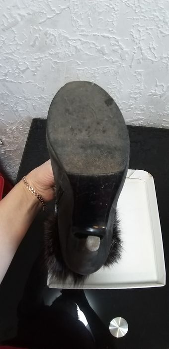 Сапоги натуральная замша  с чернобуркой на овчине европейка