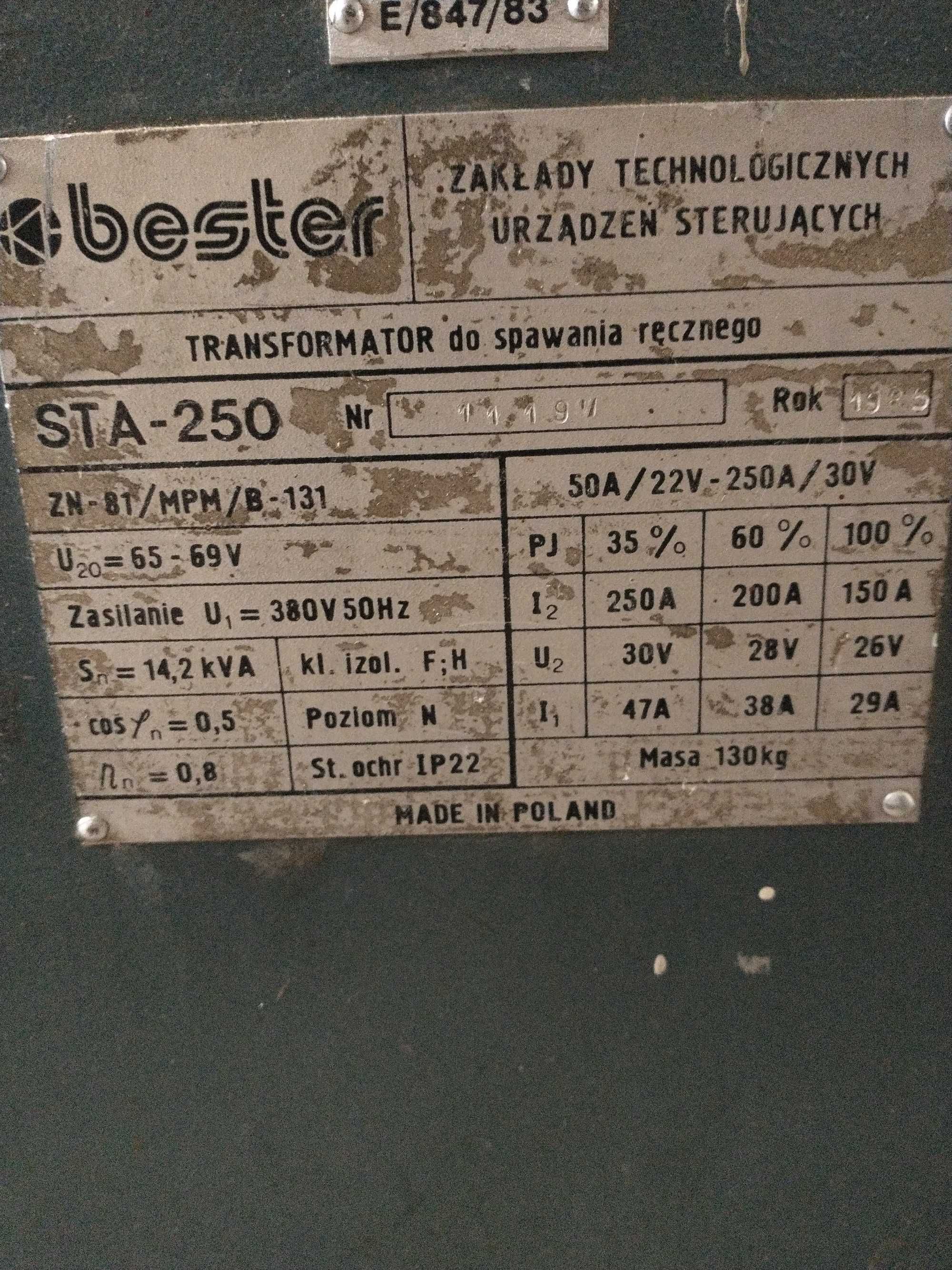 Spawarka transformatorowa Bester STA-250 PRL