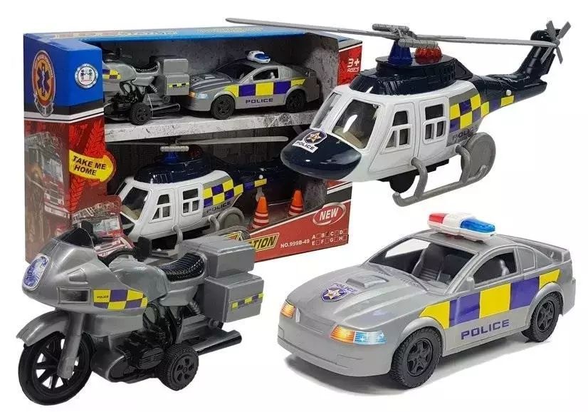 Zestaw pojazdów Policja światło/dźwięk. Leantoys