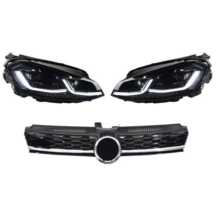 Lampy Przednie LED VW Golf 7 - Z DRL i Dynamicznym Sygnałem
