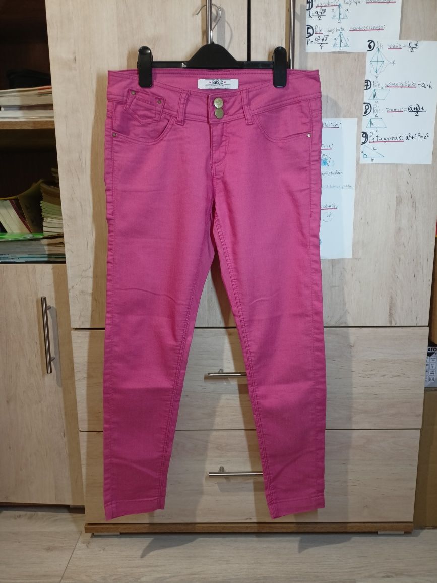 Różowe spodnie jeansowe / ClockHouse -Basic / roz. M