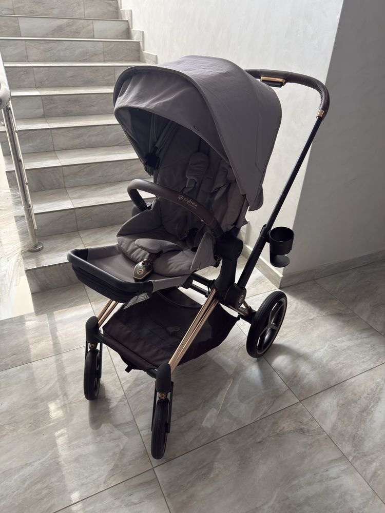 Візочок Cybex Priam Grey шасі Rosegold+ зимовий конверт