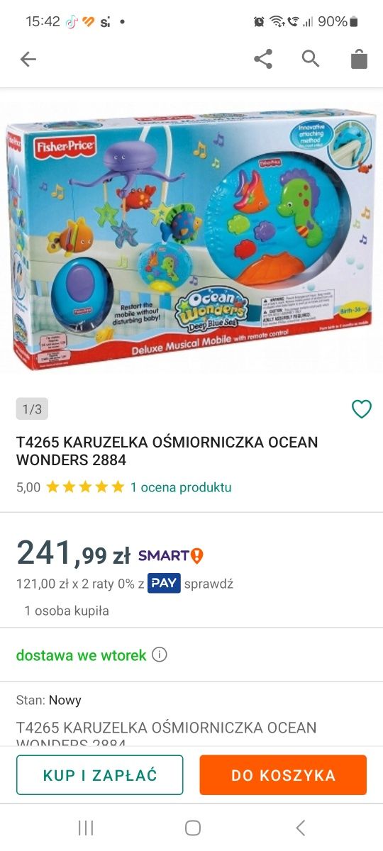 Karuzela fisher price ośmiorniczka