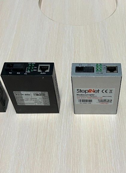 Медіаконвертери 2 шт. STELS-МС100-В5320В-SC та  Step4Net 10/100Base-TX