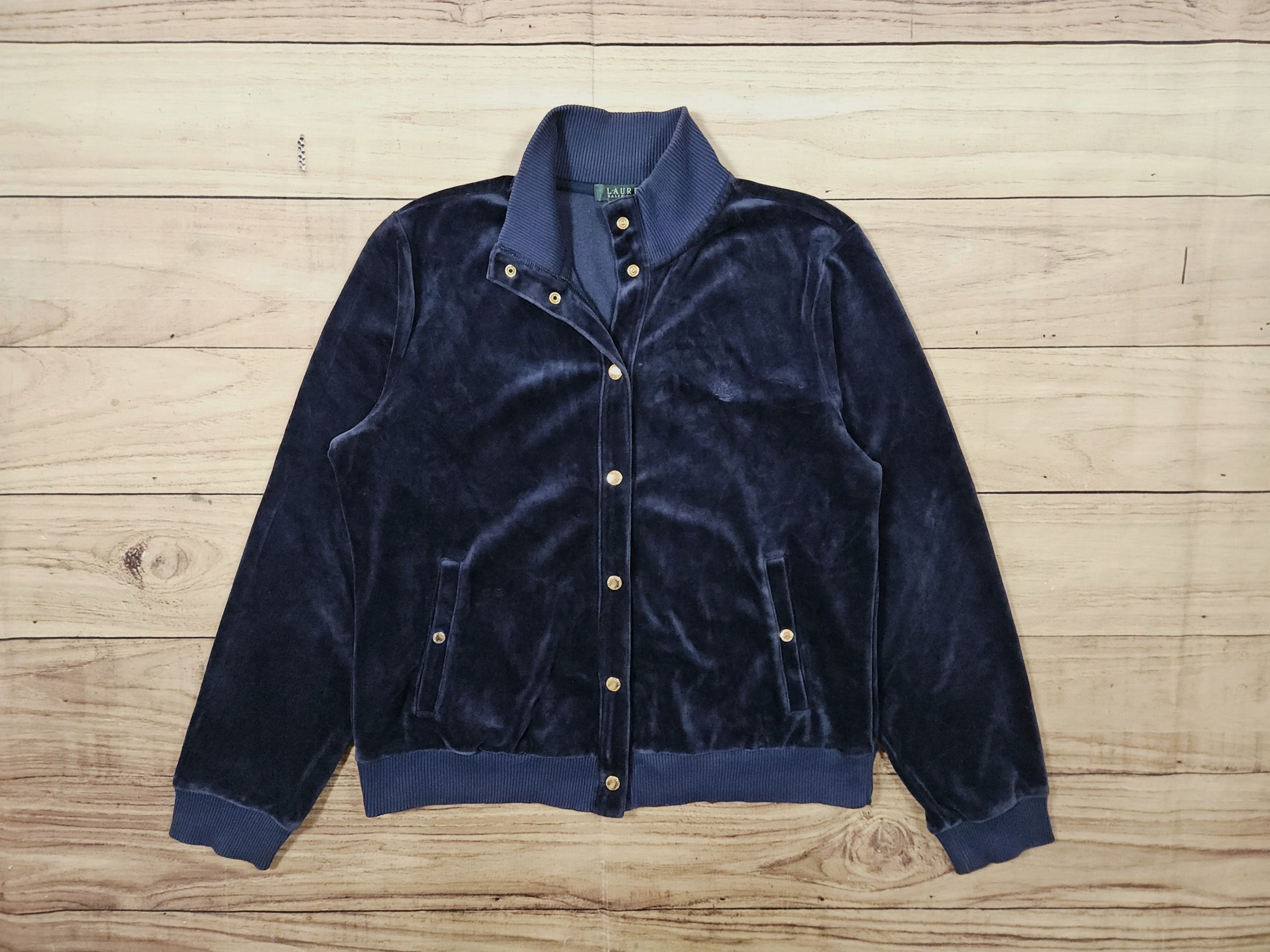 LAUREN RALPH LAUREN Bluza Welurowa Damska Rozpinana Logo r. L