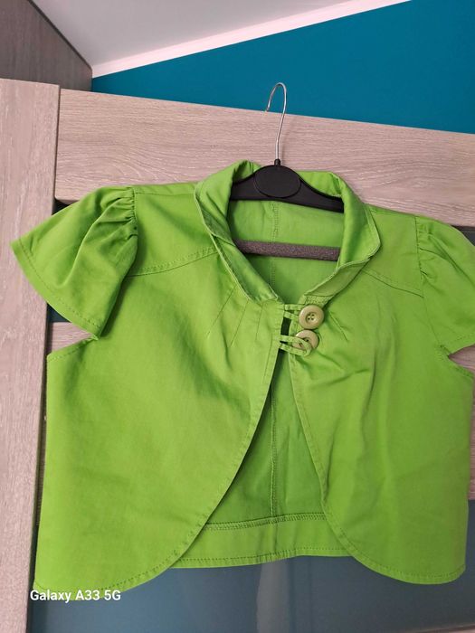 Bolerko zielone z guzikami