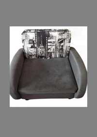 Fotel kanapa rozkładana szary z funkcją spania i przechowywania