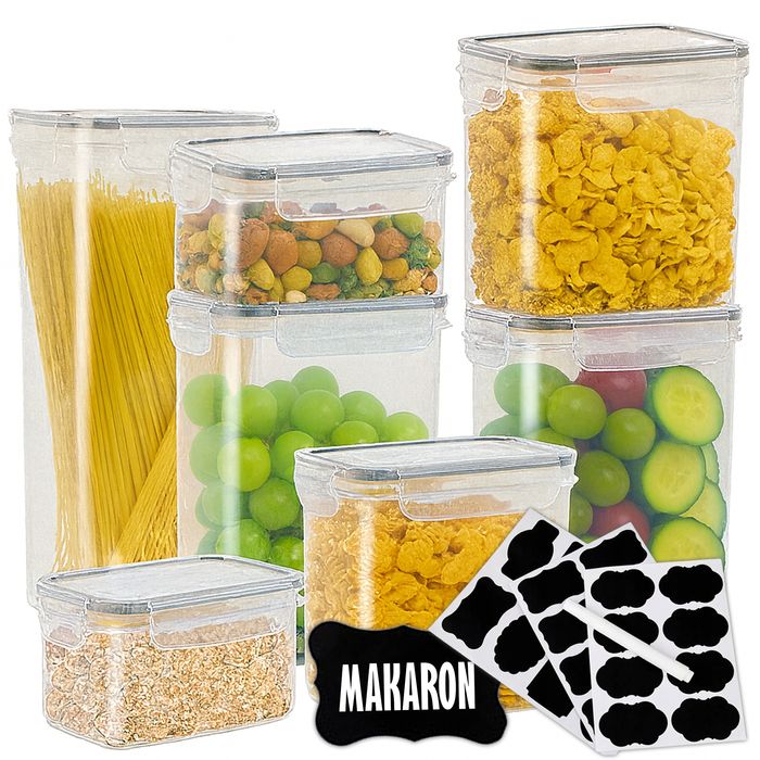 Pojemniki na przyprawy 7 SZTUK Przyprawy do Kuchni + Etykiety i marker