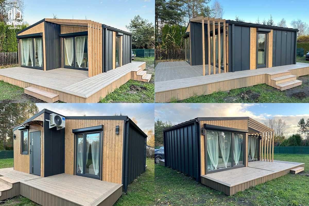 Domek modułowy, całoroczny, drewniany, domek na zgłoszenie 35 m2