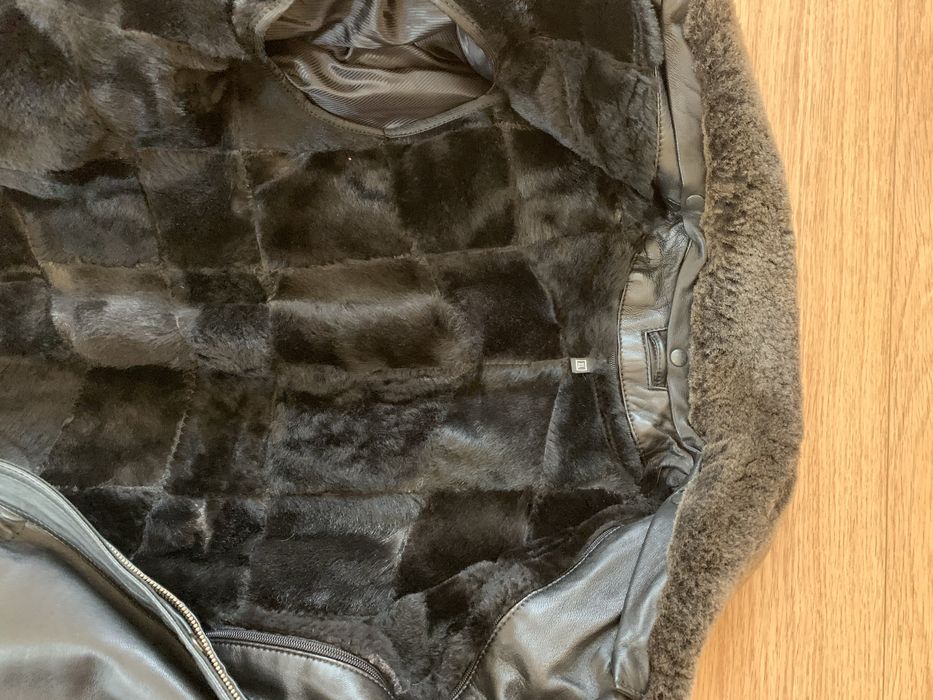 Чоловіча шкіряна зимова куртка