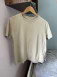 Basic Bluzka koszulka t-shirt z krótkim rękawem M 38 beżowy