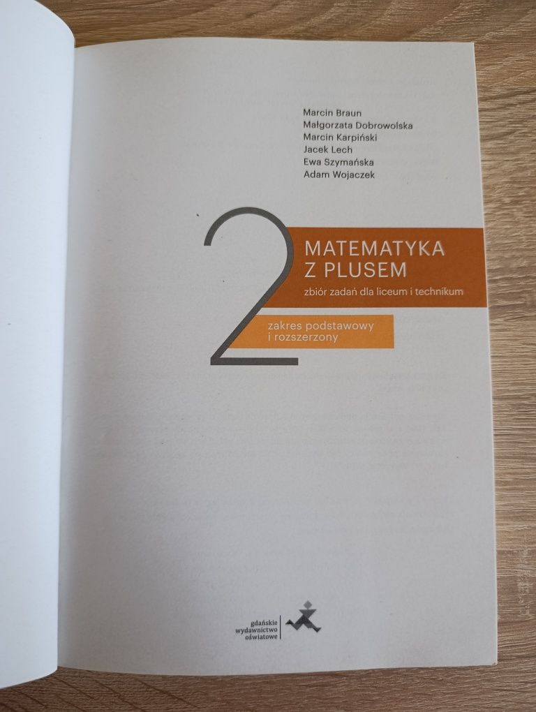 Matematyka z plusem 2, zbiór zadań dla liceum i technikum. PP i PR