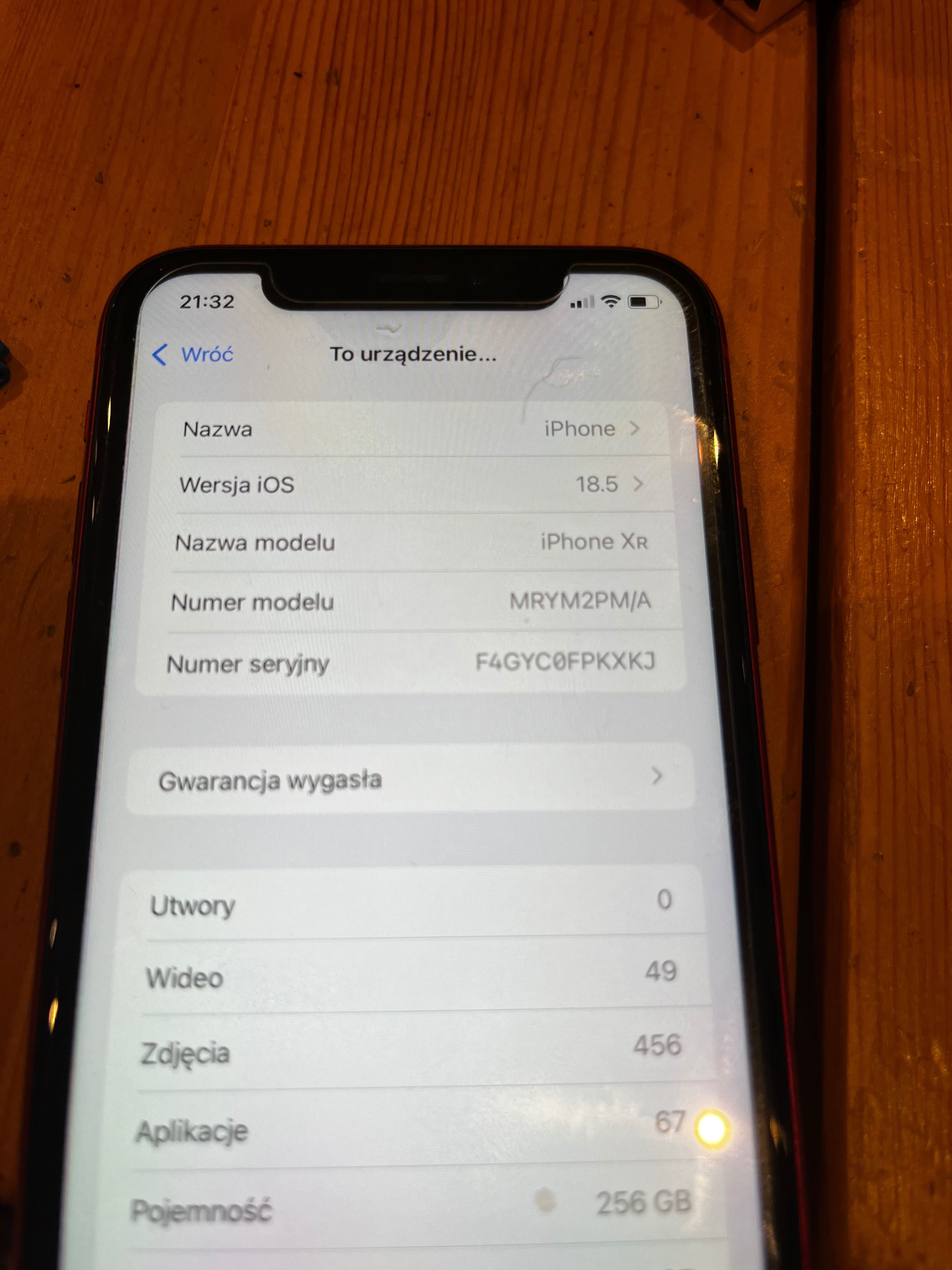 iPhone XR 256 GB 85% bateria czerwony