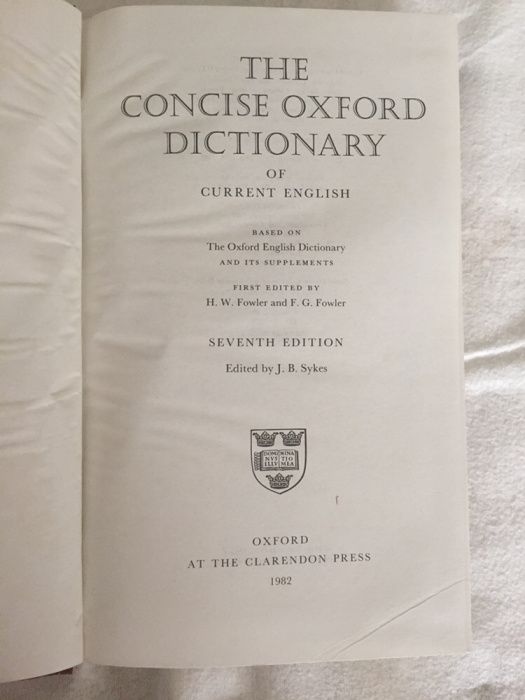 Concise Oxford dictionary