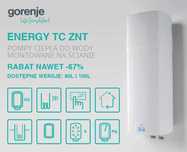 GORENJE 100L Elektryczny  Bojlier z pompą ciepła do C.W.U - 69% RABAT