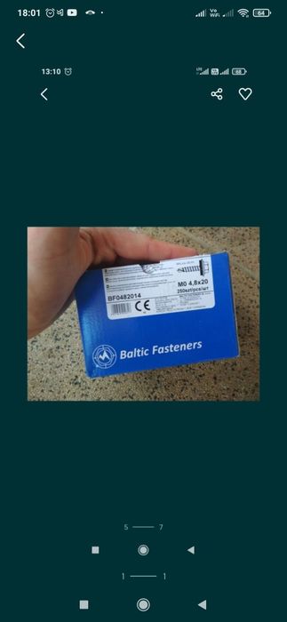 M0 4,8 x20 śruby Blachowkręty 250 sztuk Baltic Fasteners