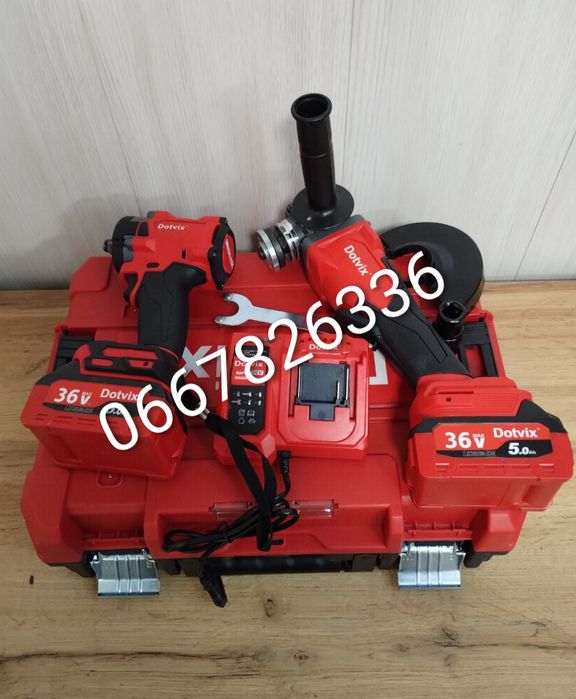 Болгарка та Гайковерт безщітковий двигун набір 2в1 в кейсі