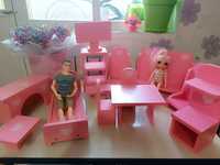 Меблі дитячі для лялькового будинку для ляльки Барбі дерев'яні