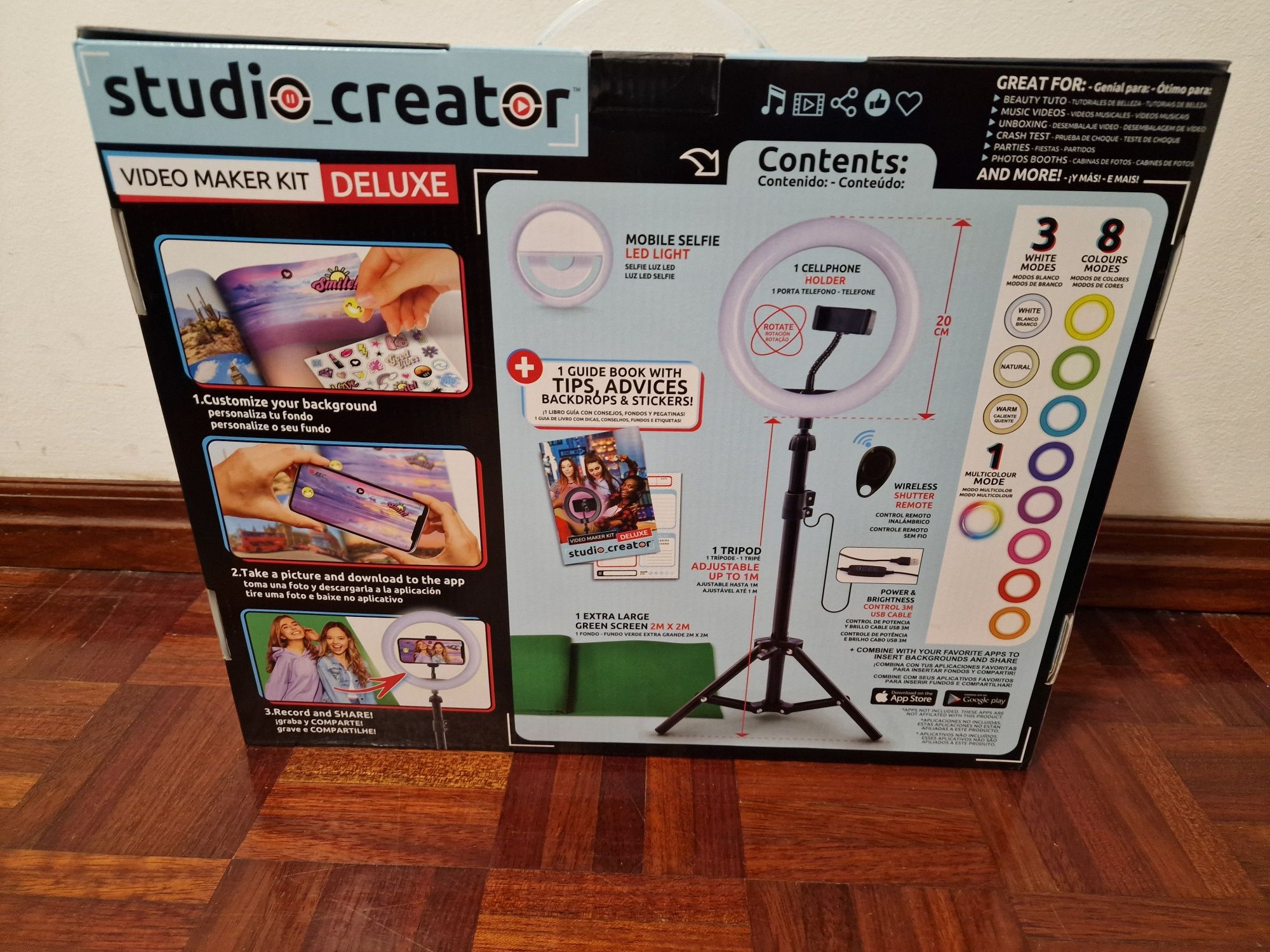 Ring light Studio Creator Vídeo maker kit deluxe Novo
