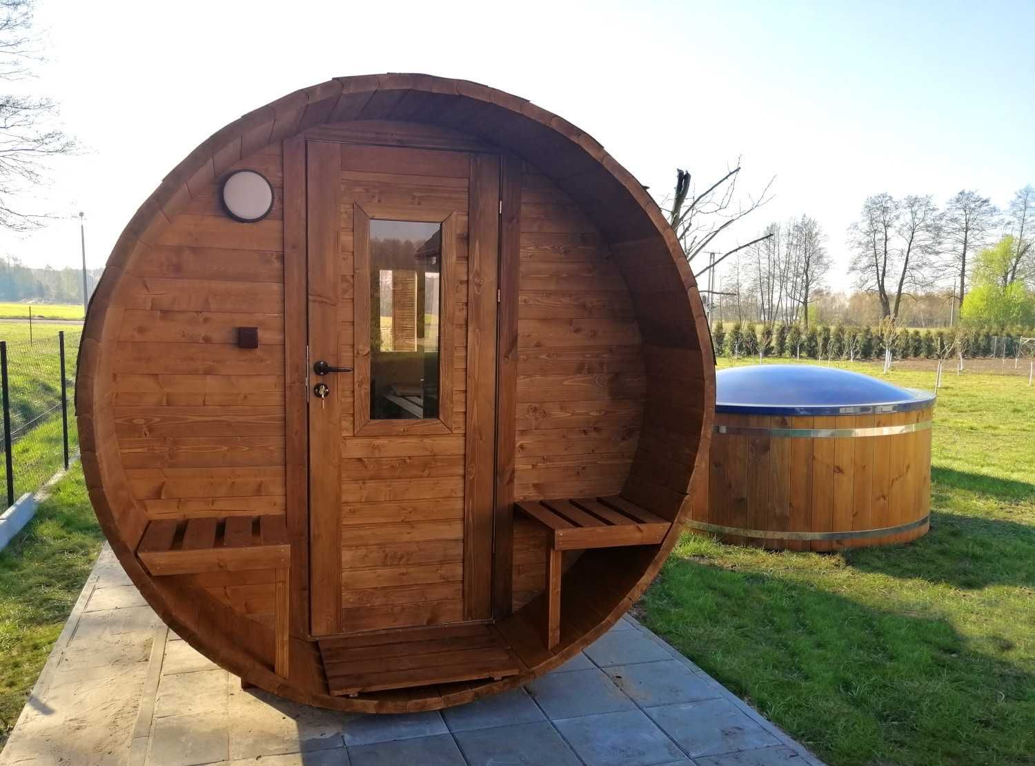 Sauna Ogrodowa beczka 250cm Piec elektryczny 9kW Transport