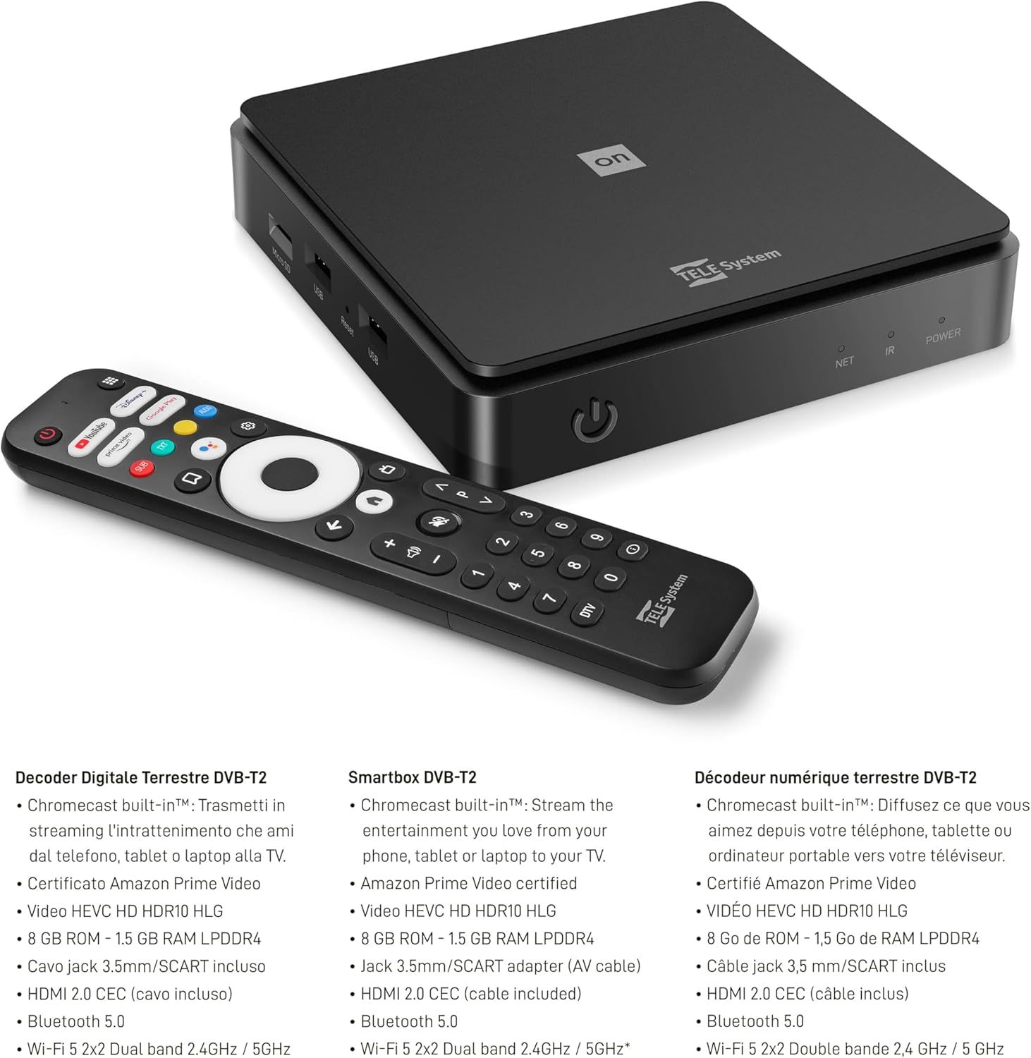 Dekoder naziemny cyfrowy Android TV Smart TV Upgrade Tuner DVB-T2 HEVC