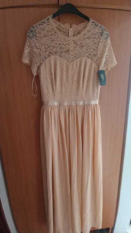 Dressystar Sukienka Wieczorowa Wizytowa Maxi Długa Szampańska Rozm. M
