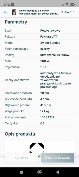 Maszyna do lodów włoskich