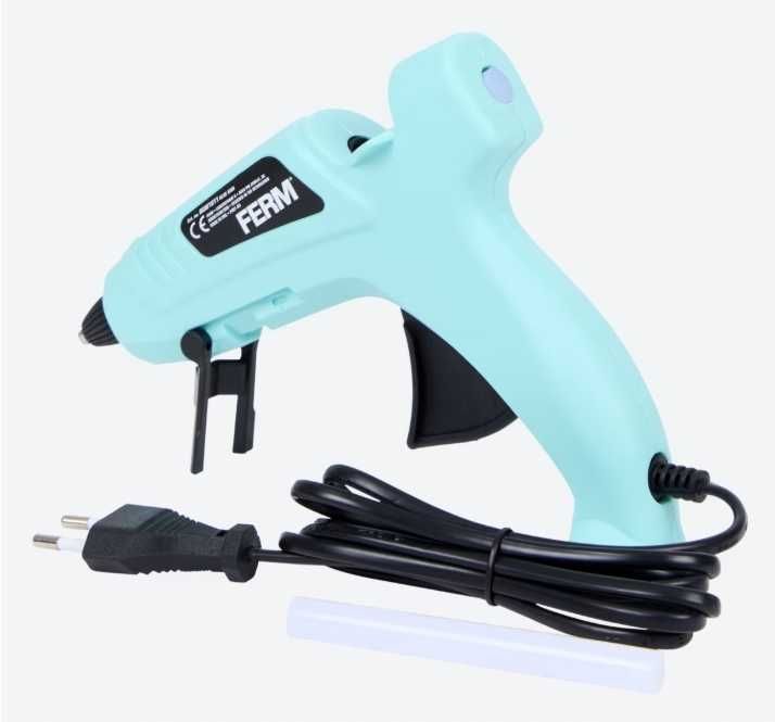 Pistolet do kleju FERM GGM1011 75W z podstawką kolor miętowy +2 wkłady