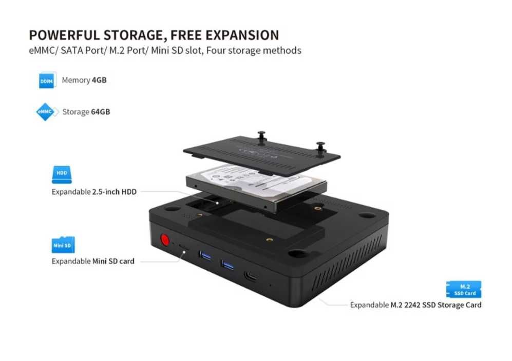 Мини компьютер: Beelink S2 (Intel Celeron N4100, 4GB/64GB)