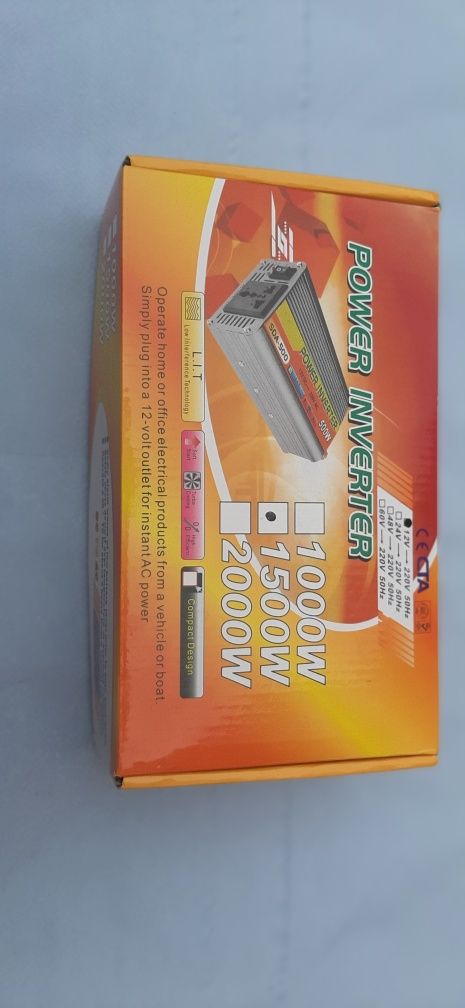 Инвертор 12 на 220  1500 W или преобразаватель  1500 вт.