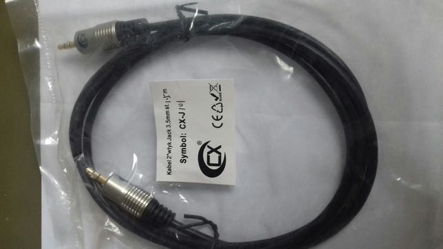 Kabel, przewód Jack 3.5mm 1.5m Hi Line.