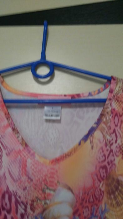 Яркое трикотажное  платье-туника с морским  принтом