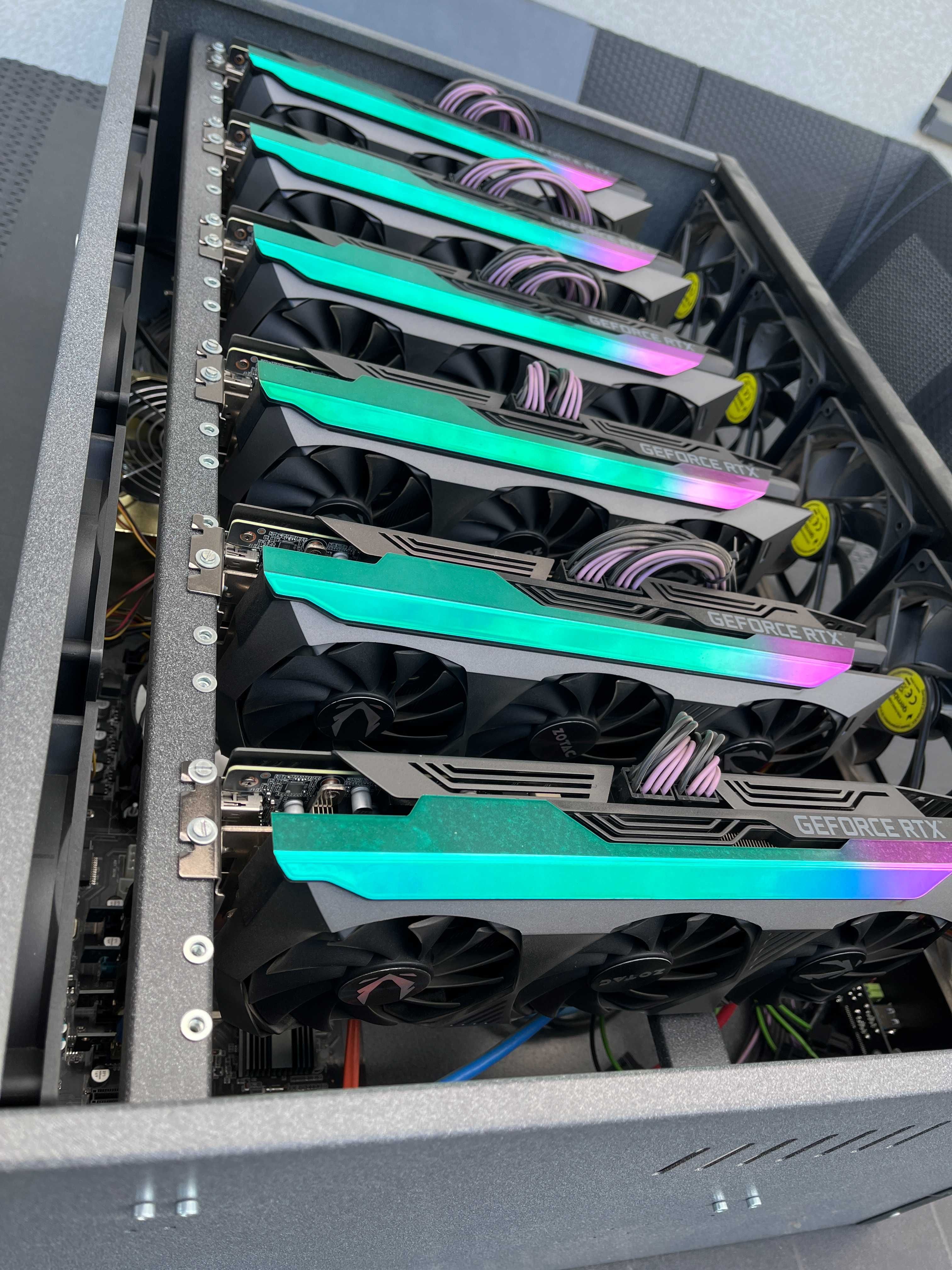 Koparka kryptowalut z 6x RTX 3070 Ti – gotowa do pracy!