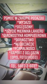 Pomoc w zakupie pojazdu diagnostyka komputerowa miernik lakieru dojazd