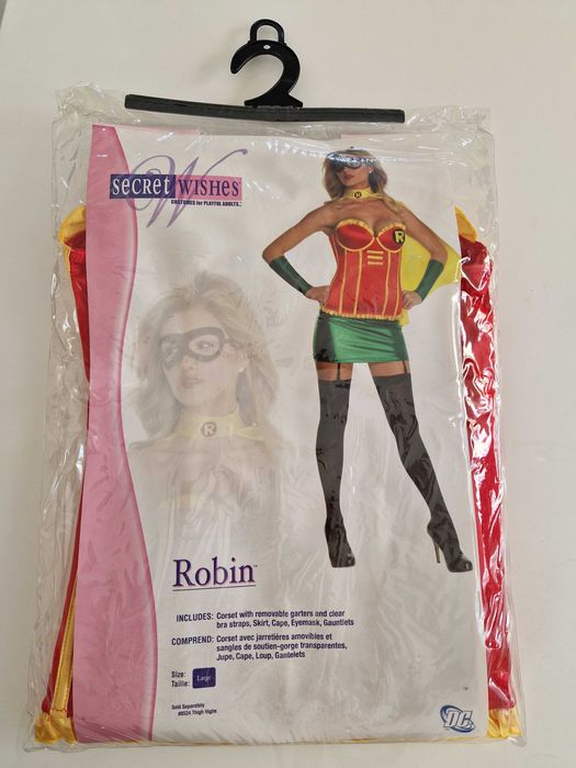 Halloween Karnawał Robin przebranie kostium damski peleryna